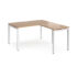 Adapt desk with 800mm return desk - white frame