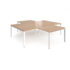 Adapt back to back 4 desk cluster with 800mm return desks - white frame