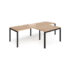 Adapt double back to back desks with 800mm return desks - black frame