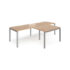 Adapt double back to back desks with 800mm return desks - silver frame