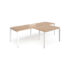 Adapt double back to back desks with 800mm return desks - white frame