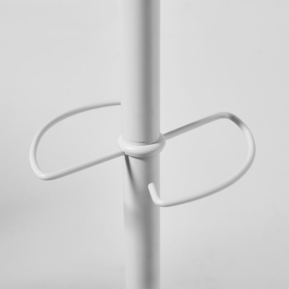 Ersa coat stand with 6 coat hooks and 3 umbrella hooks - White & Oak - Image 4