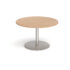 Eternal circular boardroom table - brushed steel base