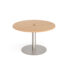 Eternal circular meeting table - brushed steel base