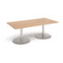 Eternal rectangular boardroom table - brushed steel base