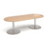 Eternal radial end boardroom table - brushed steel base