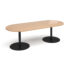 Eternal radial end boardroom table - black base