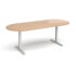 Elev8 Touch radial end boardroom table - silver frame