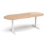 Elev8 Touch radial end boardroom table - white frame