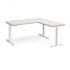 Elev8 Touch sit-stand desk with 800mm return desk - white frame