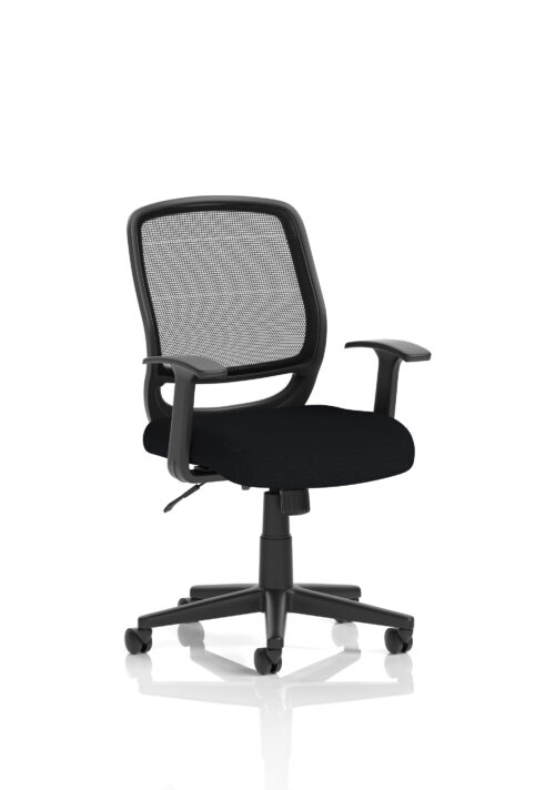 Mave Task Operator Chair Black Mesh With Arms Black Seat