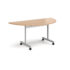 Semi circular fliptop meeting table - silver frame