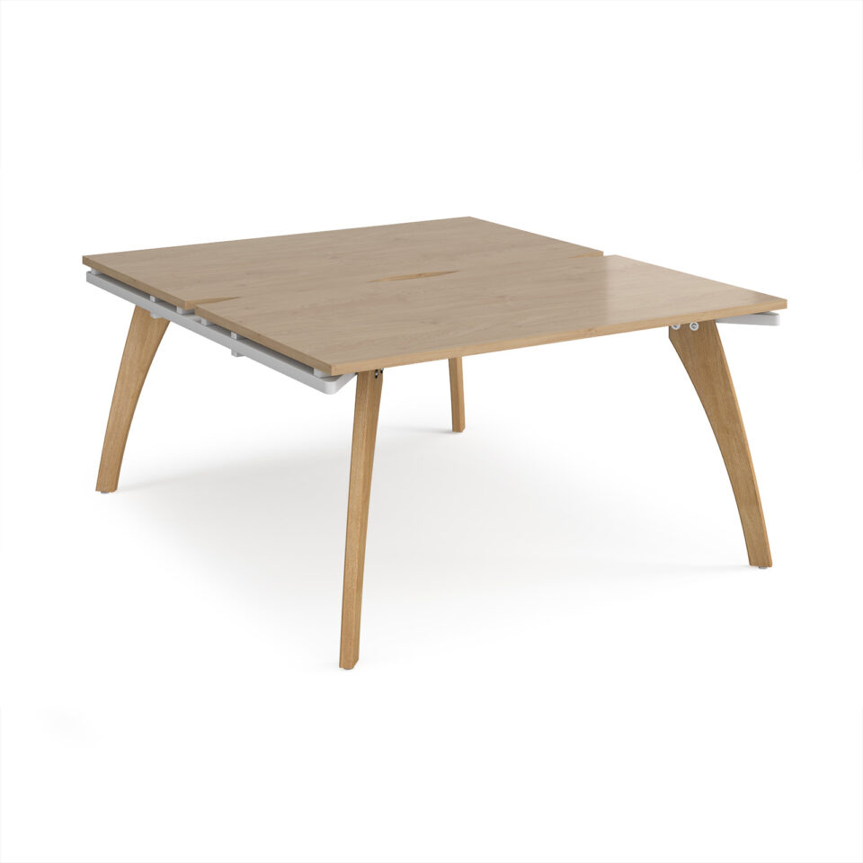 Fuze back to back desks 1600mm deep - with oak legs