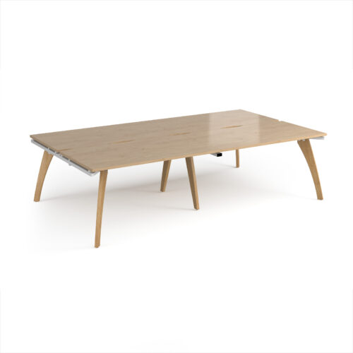 Fuze double back to back desks 1600mm deep - with oak legs