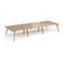 Fuze triple back to back desks 1600mm deep - with oak legs