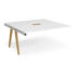 Fuze boardroom table add on unit, power ready with central cutout - white underframe, white top