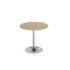 Genoa circular dining table with chrome trumpet base 800mm