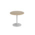 Genoa circular dining table with silver trumpet base 800mm