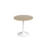 Genoa circular dining table with white trumpet base 800mm