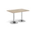 Genoa rectangular dining table with chrome trumpet base