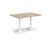 Genoa rectangular dining table with white trumpet base