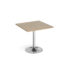 Genoa square dining table with chrome trumpet base 800mm