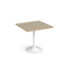 Genoa square dining table with white trumpet base 800mm