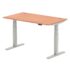Air Height Adjustable Desk with Cable Ports, Silver Leg - 800mm deep