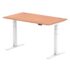 Air Height Adjustable Desk with Cable Ports, White Leg - 800mm deep