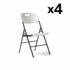 Hebe steel folding chair with blow moulded seat and back - 4 Units per box - White