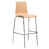 Fundamental dining stool with wooden seat and back