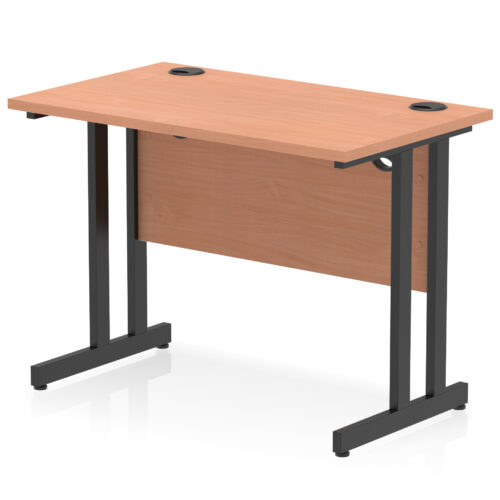 Impulse Slimline Desk, Black Cantilever Leg - 600mm deep