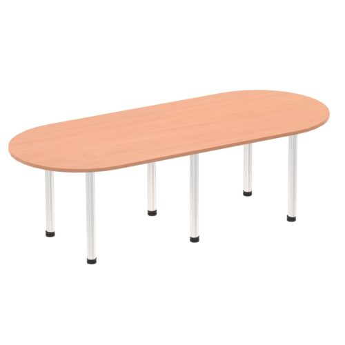 Impulse Boardroom Table - Brushed Aluminium Post Leg
