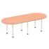 Impulse Boardroom Table - Brushed Aluminium Post Leg