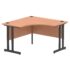 Impulse Corner Crescent Desk, Black Cantilever Leg
