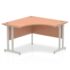 Impulse Corner Crescent Desk, Silver Cantilever Leg