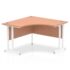 Impulse Corner Crescent Desk, White Cantilever Leg