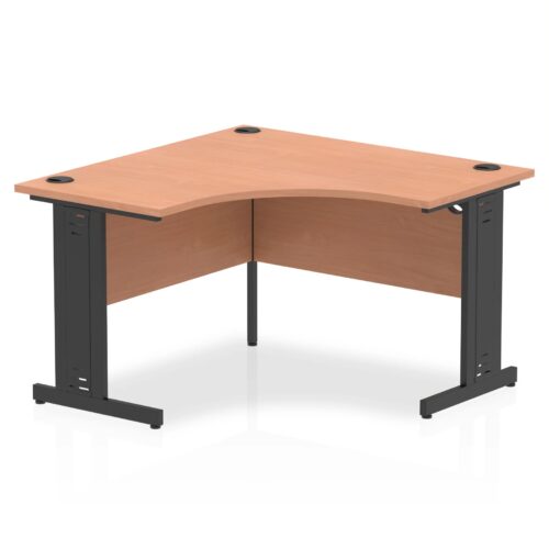 Impulse Corner Crescent Desk, Black Cable Managed Leg