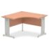 Impulse Corner Crescent Desk, Silver Cable Managed Leg