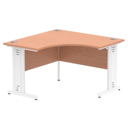 Impulse Corner Crescent Desk, White Cable Managed Leg