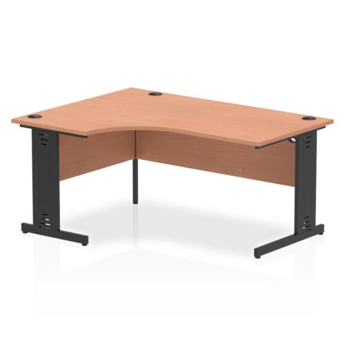 Impulse Left Crescent Desk, Black Cable Managed Leg