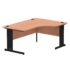Impulse Right Crescent Desk, Black Cable Managed Leg