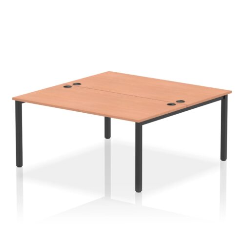 Impulse Back to Back Bench Desk - 1600mm deep, Black Frame, 2 Person