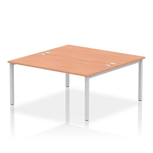 Impulse Back to Back Bench Desk - 1600mm deep, Silver Frame, 2 Person