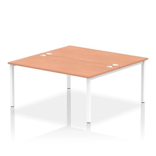 Impulse Back to Back Bench Desk - 1600mm deep, White Frame, 2 Person