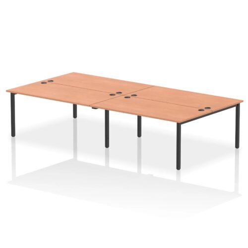 Impulse Back to Back Bench Desk - 1600mm deep, Black Frame, 4 Person