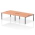 Impulse Back to Back Bench Desk - 1600mm deep, Black Frame, 4 Person
