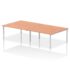 Impulse Back to Back Bench Desk - 1600mm deep, Silver Frame, 4 Person