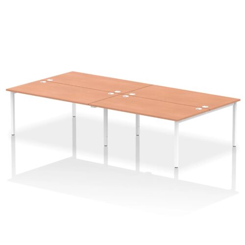 Impulse Back to Back Bench Desk - 1600mm deep, White Frame, 4 Person