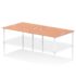 Impulse Back to Back Bench Desk - 1600mm deep, White Frame, 4 Person